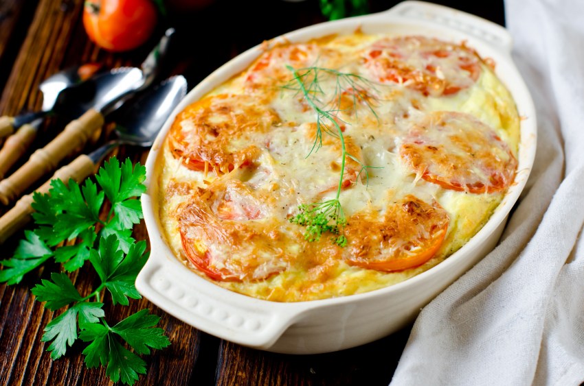 Куриная запеканка с грибами