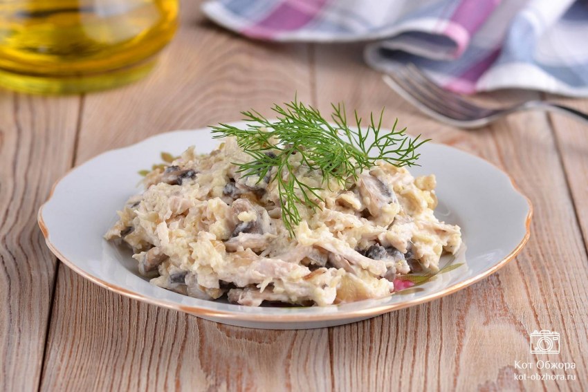 Жареные грибы с овощами