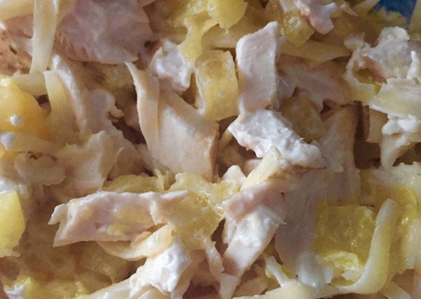 Салат с жареными шампиньонами Мельник