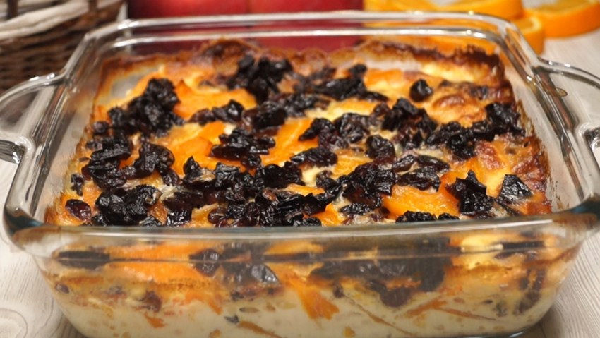 Запеканка рисовая с творогом и изюмом