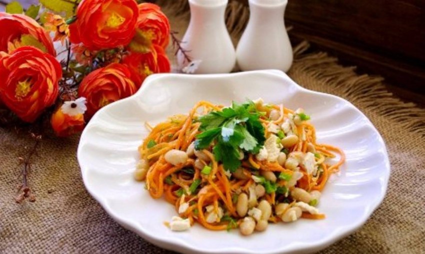 Корейский салат с макаронами