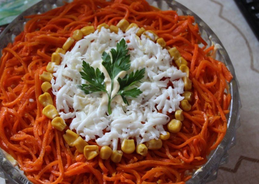 Салаты Лисичка под шубой и Цыганочка