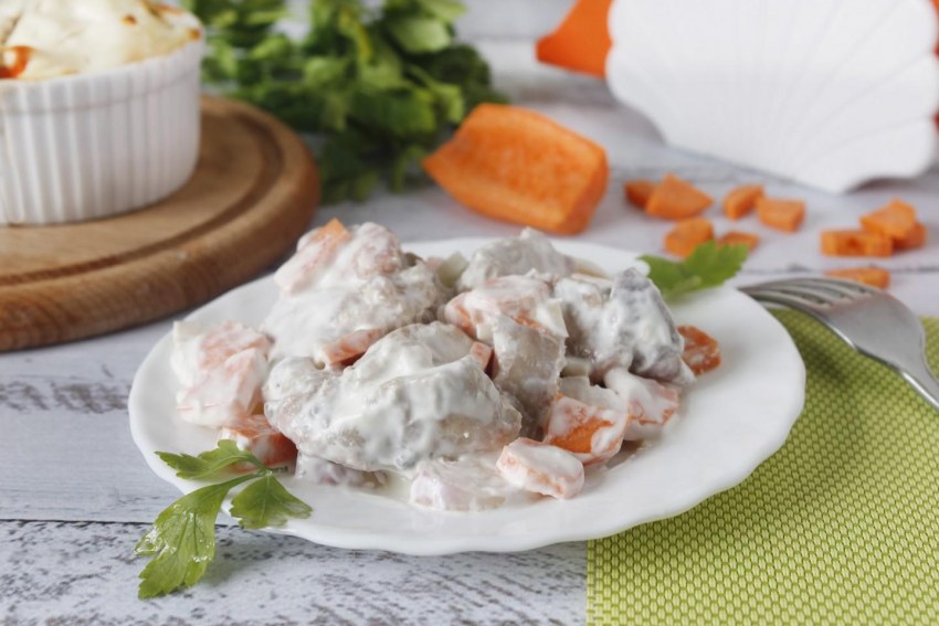 Цыпленок в чесночном соусе ресторан