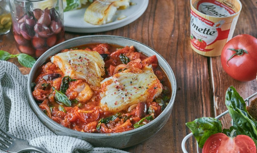 Рыба тушеная с овощами