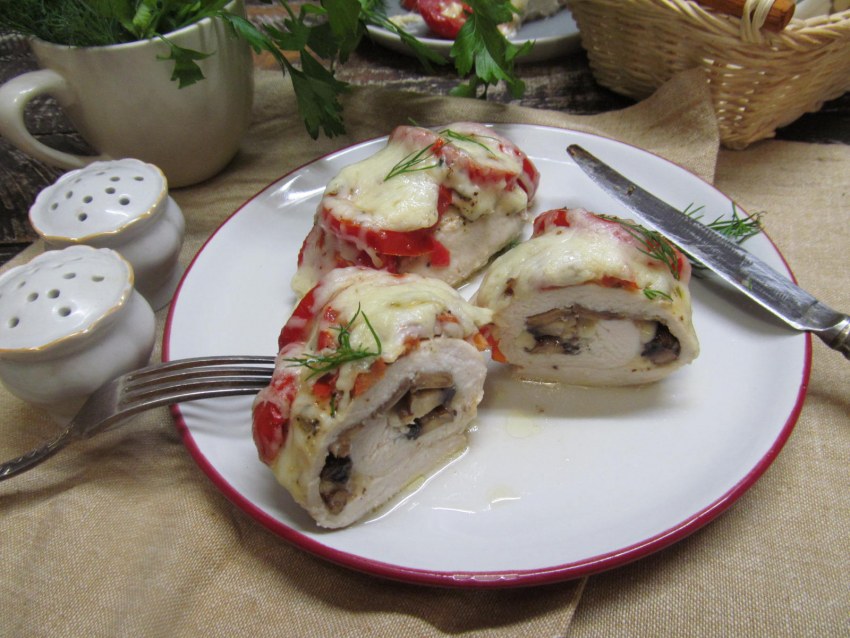Куриная грудка фаршированная грибами
