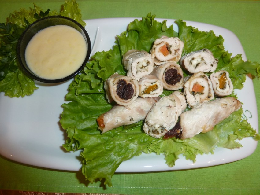 Куриные рулетики с грибами