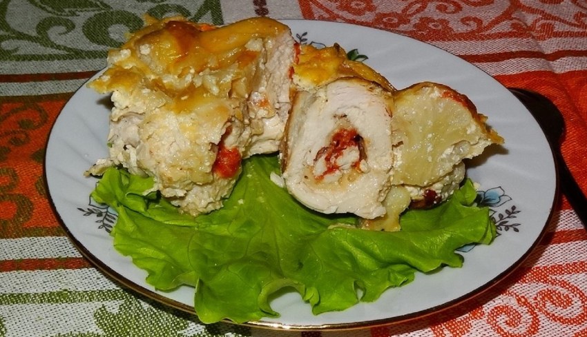 Куриное филе фаршированное черносливом