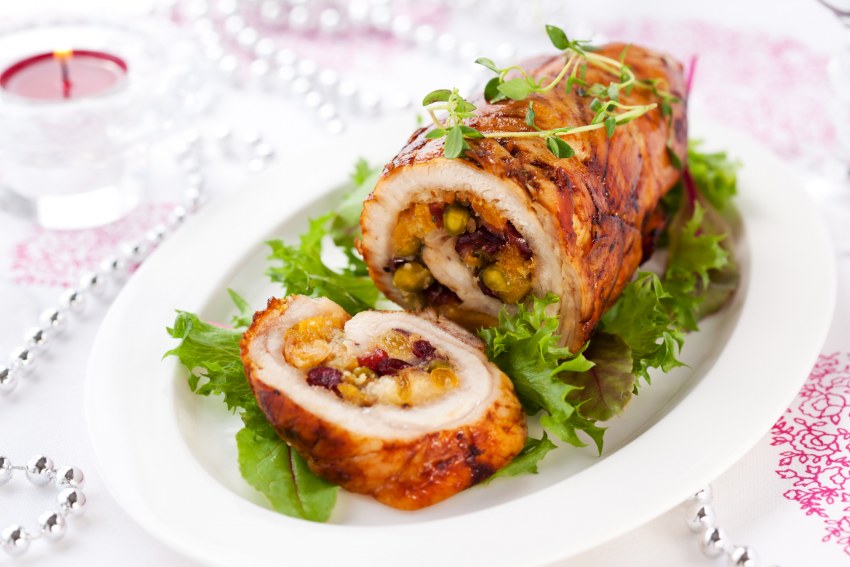 Рулет из курицы с грибами в духовке