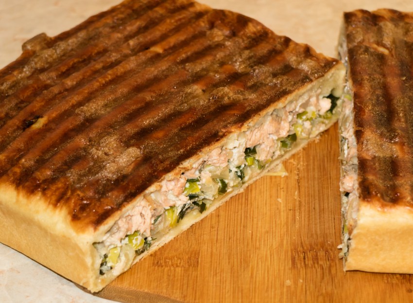 Быстрый мясной пирог с грибами