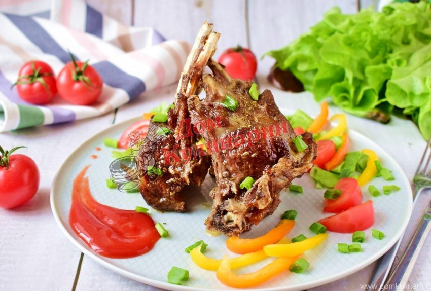 Баранья корейка с овощами