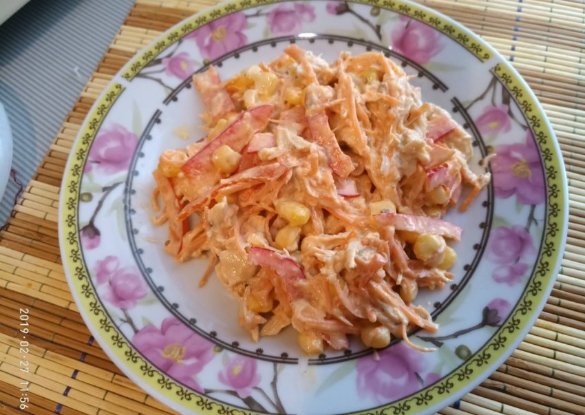 Салат Фаттуш с корейской морковью