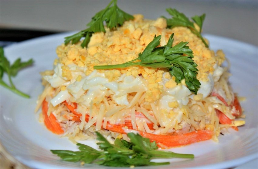 Вкусный салат с корейской морковкой