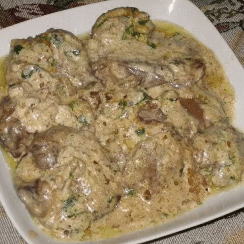 Тушеная печенка
