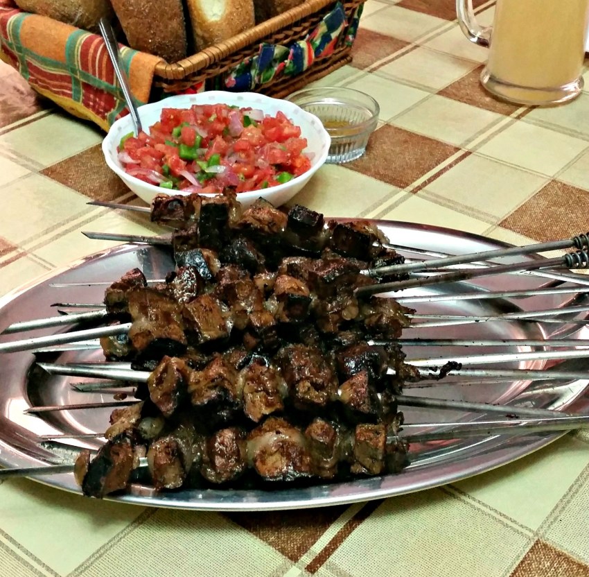 Шашлык в бараньей сетке