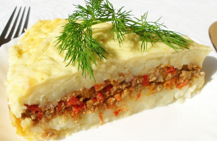 Картофельно мясная запеканка