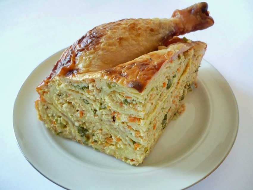 Курица фаршированная яблоками