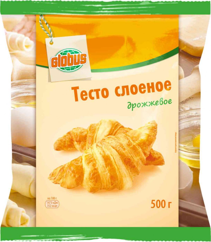 Тесто слоеное дрожжевое 500г Звездный