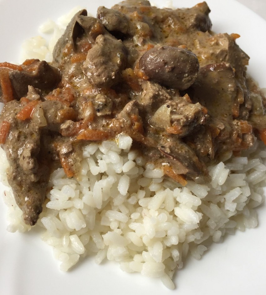 Гречневая каша с куриной печенью