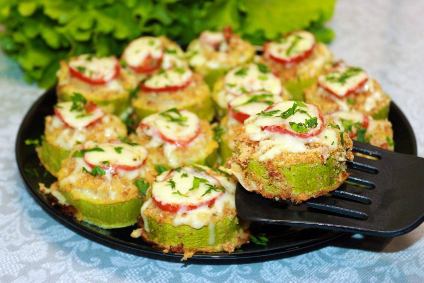 Кольца кабачков с фаршем в духовке