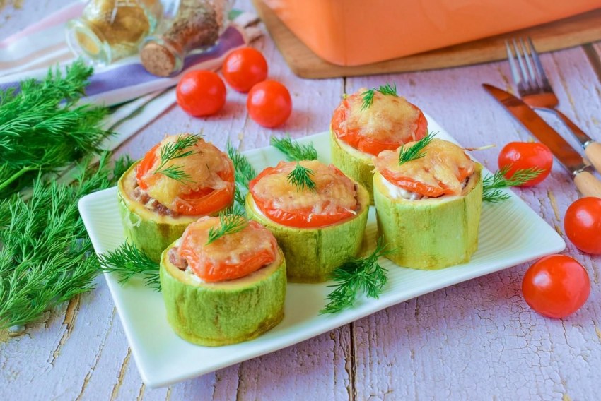 Кабачки фаршированные фаршем запеченные в духовке