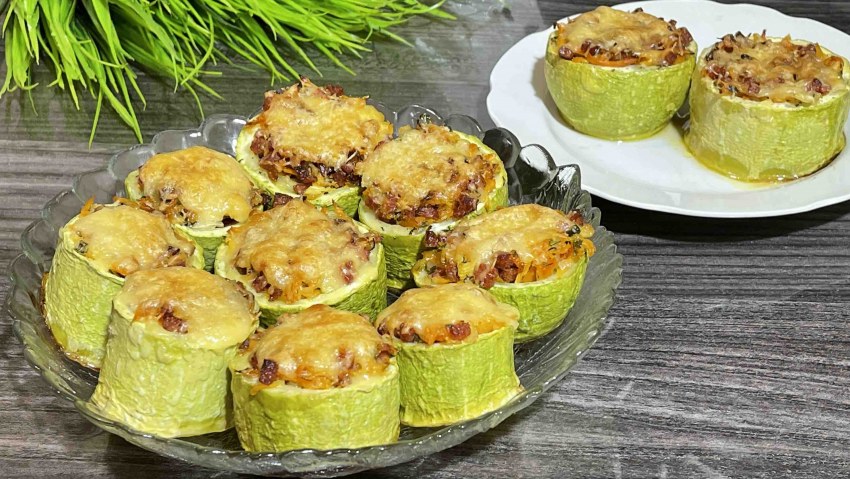 Фаршированные кабачки кружочками