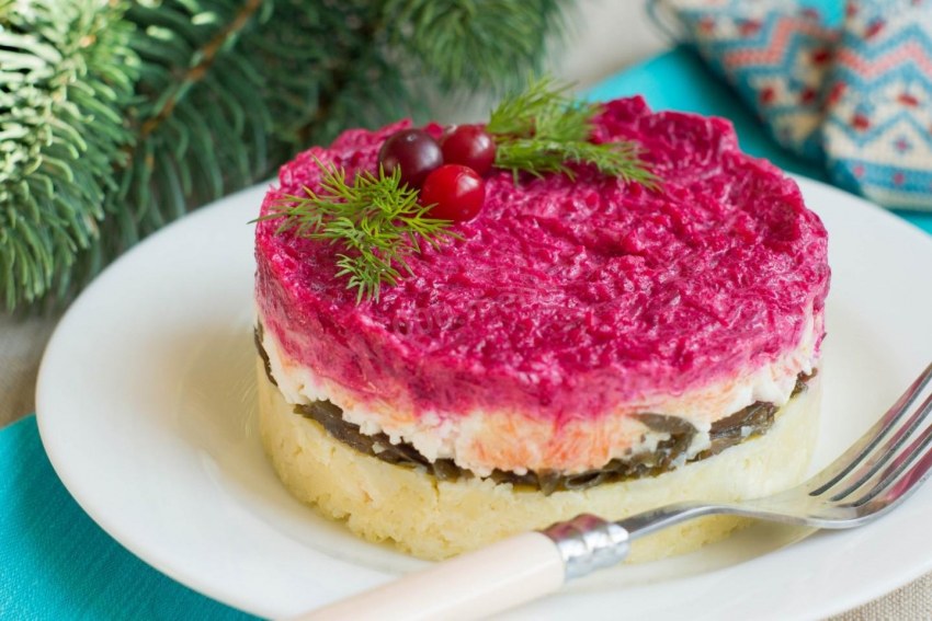 Селедка под шубой круглая