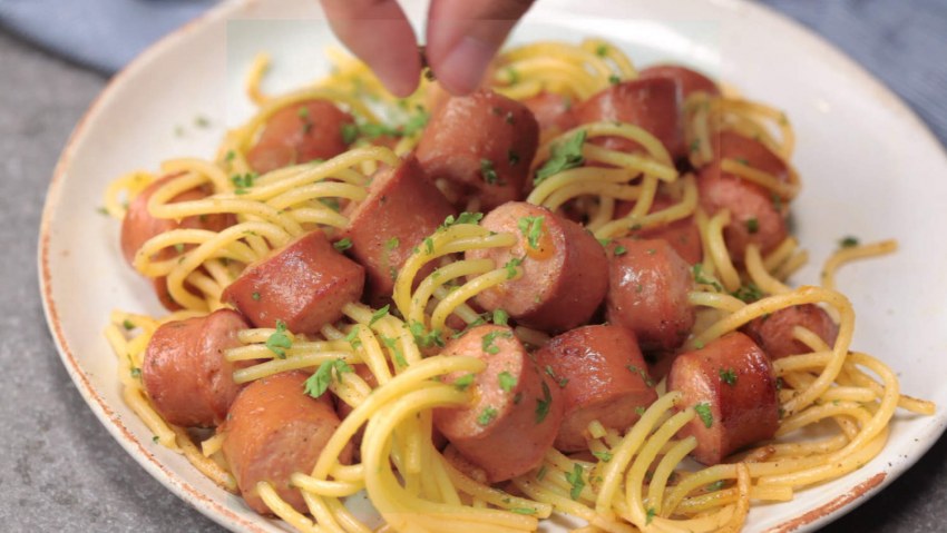 Макароны с сосисками