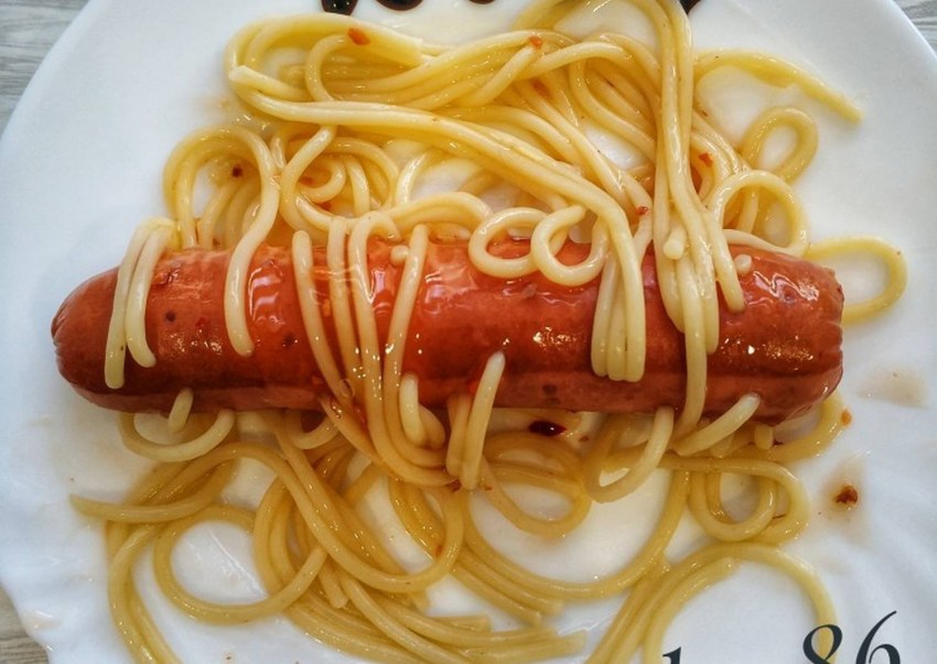 Макароны с сосисками