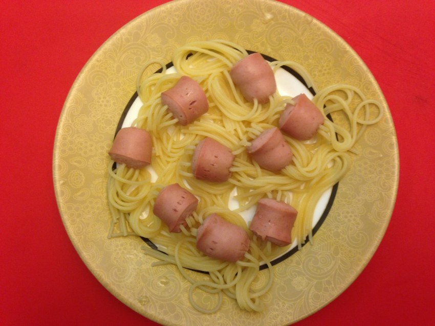 Удон с курицей и овощами с соусом