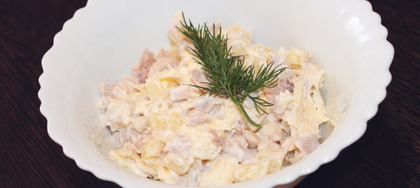 Салат нежность с куриной грудкой