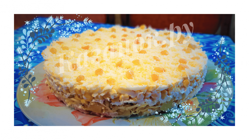Новогодние салаты салат с курицей и ананасами