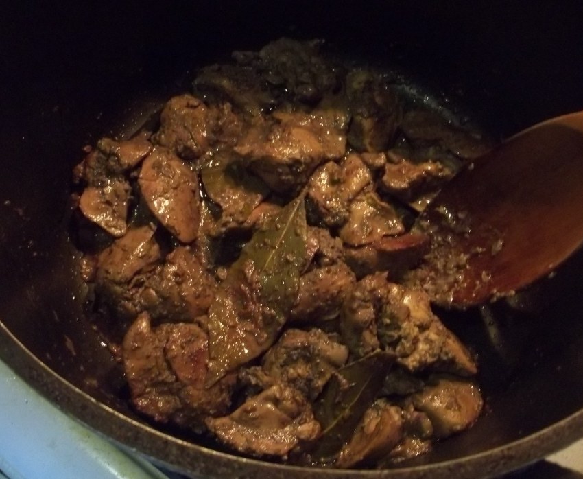 Куриная печень по грузински