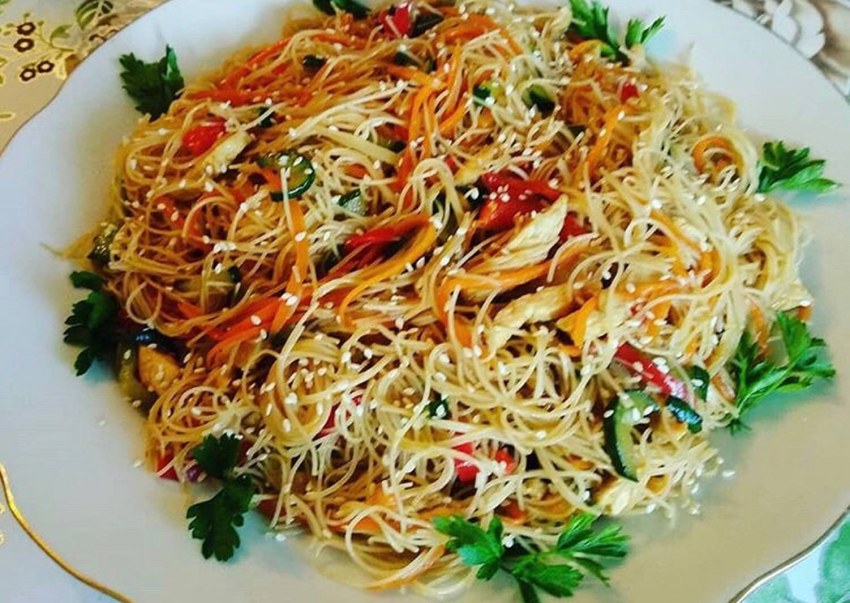Фунчоза с креветками