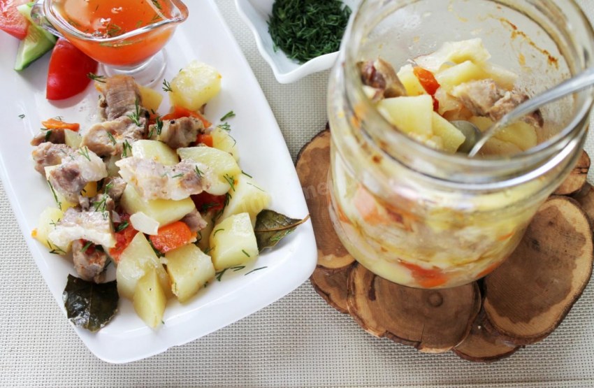 Мясо с картошкой в духовке на Протвине без фольги