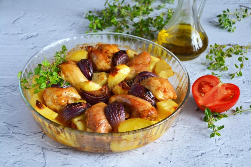 Рыба с овощами в духовке