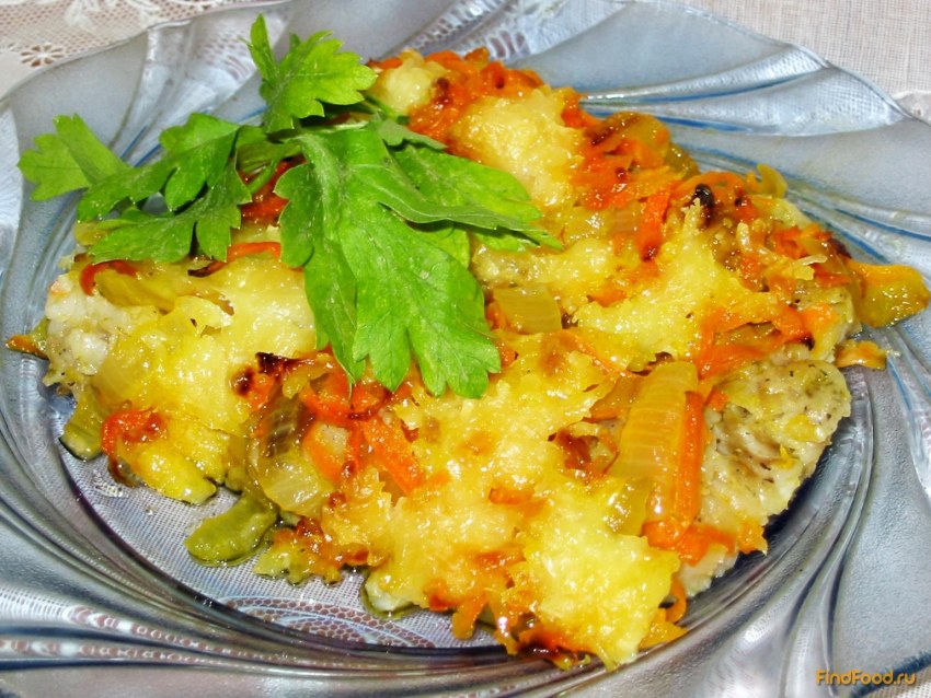 Рыба под маринадом с рисом