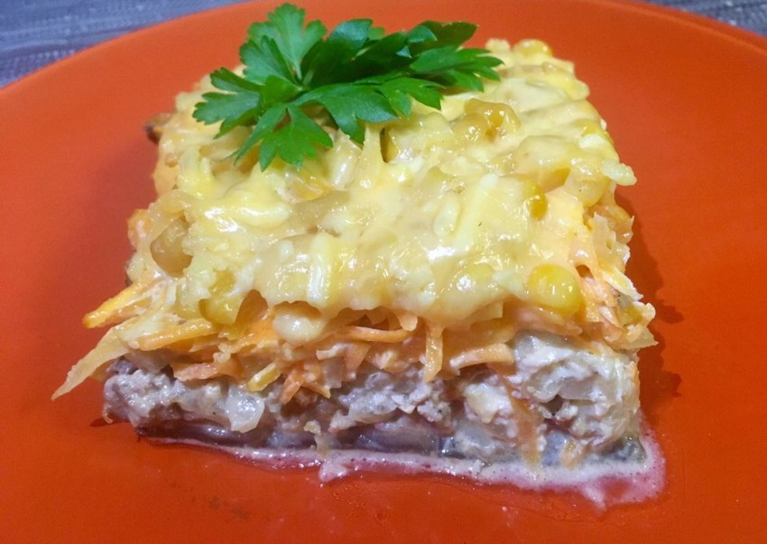 Филе минтая с овощами