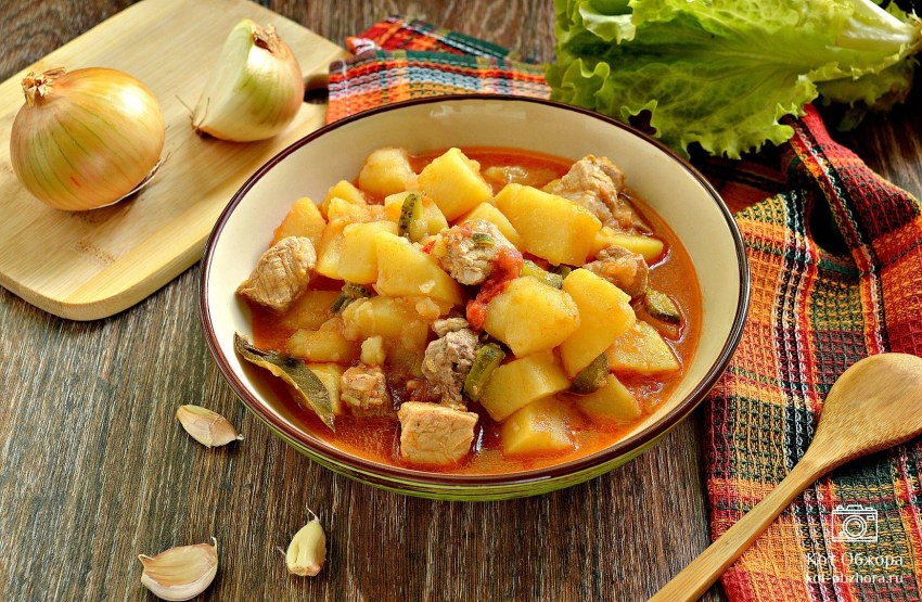 Сердечки тушеные с овощами