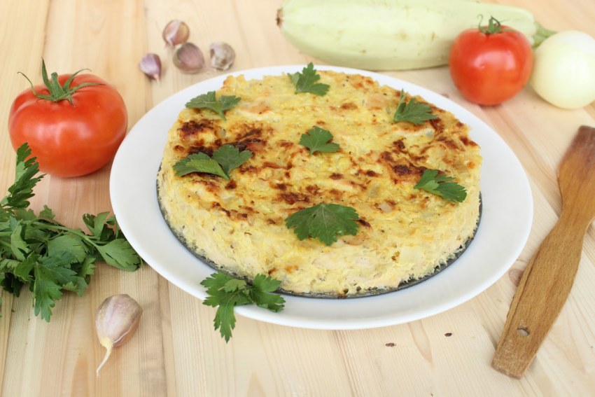 Запеканка из кабачков с куриной грудкой