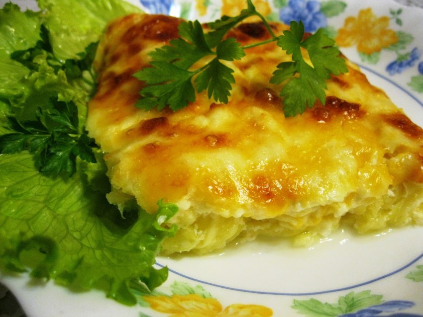 Запеканка с курицей и овощами в духовке