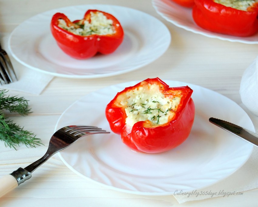 Перчики черри фаршированные сыром