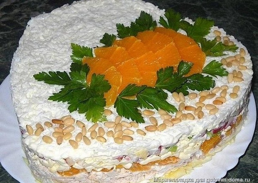 Салатный торт Чародейка