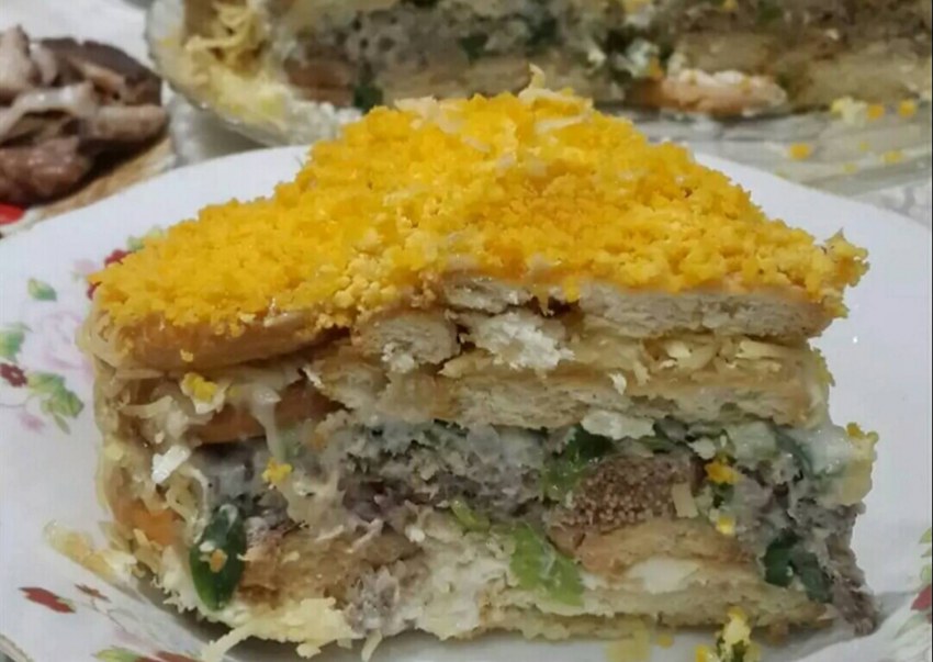 Торт Мимоза с крекерами