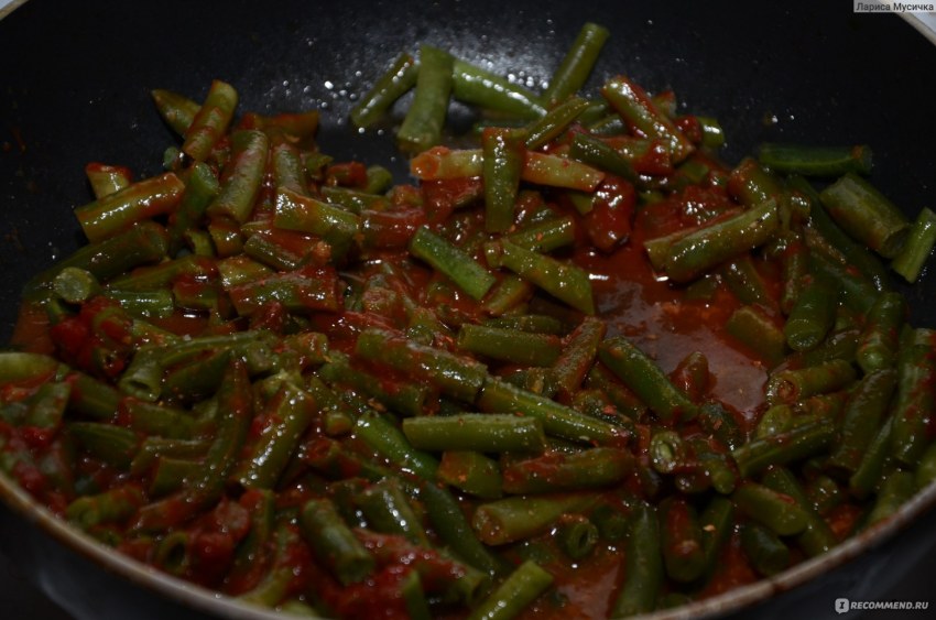 Стручковая фасоль с мясом и гречкой