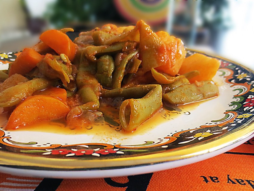 Баклажаны со стручковой фасолью