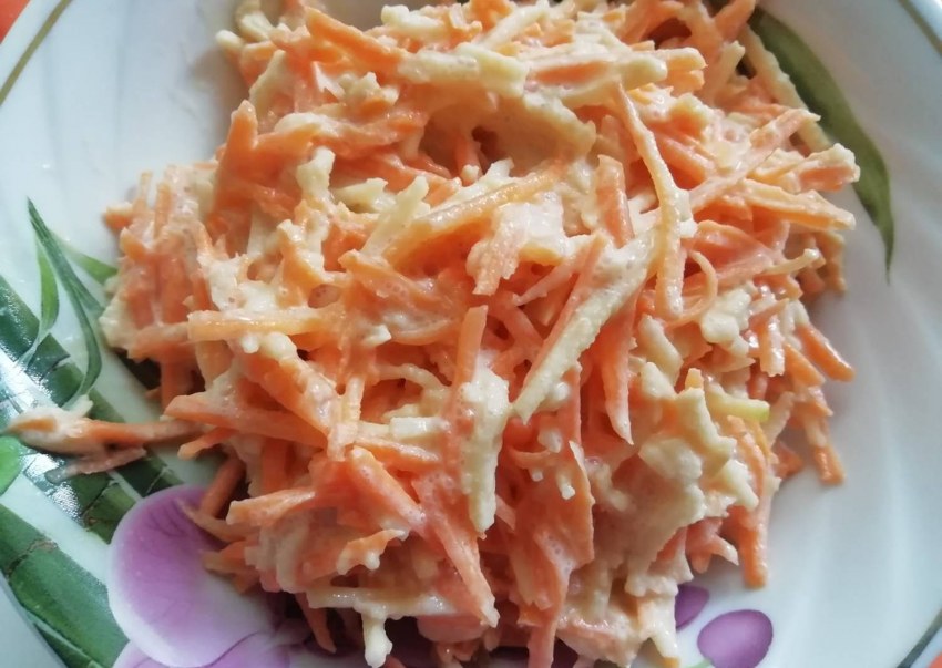 Салат из моркови с чесноком