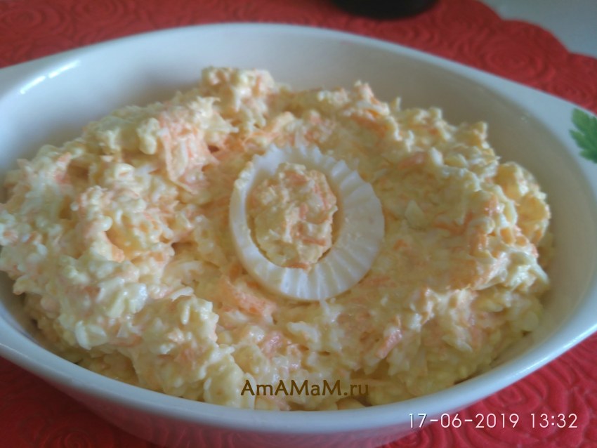 Салат каймак с морковью