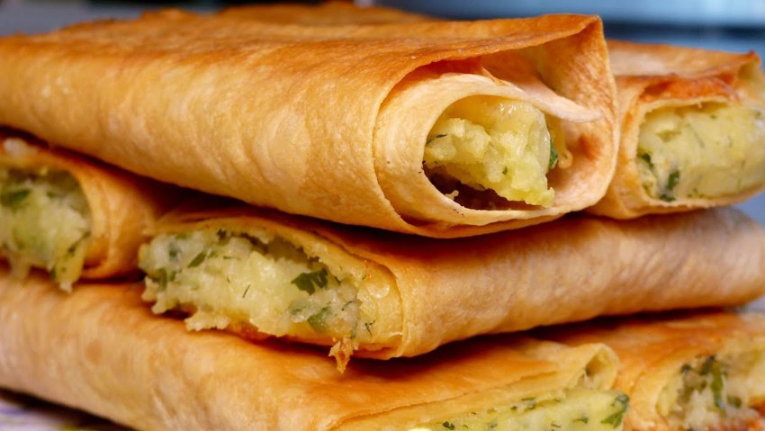 Рулет из лаваша с картошкой и селедкой