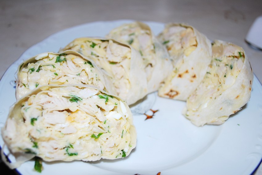 Мешочки с курицей и картошкой