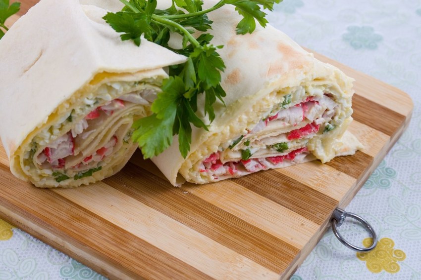 Лаваш с творогом